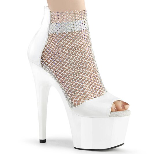 Pleaser ADORE-765RM Plateau Sandaletten Mesh Lack Weiß EU-35 / US-5