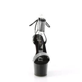 Pleaser ADORE-770 Plateau Sandaletten Lack Strass Schwarz...