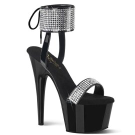 Pleaser ADORE-770 Plateau Sandaletten Lack Strass Schwarz...