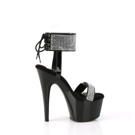 Pleaser ADORE-770 Plateau Sandaletten Lack Strass Schwarz EU-35 / US-5