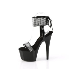 Pleaser ADORE-770 Plateau Sandaletten Lack Strass Schwarz EU-39 / US-9