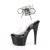 Pleaser ADORE-791-2RS Plateau Sandaletten Lack Strass Transparent Schwarz EU-41 / US-11