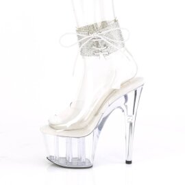 Pleaser ADORE-791-2RS Plateau Sandaletten Lack Strass Transparent EU-39 / US-9