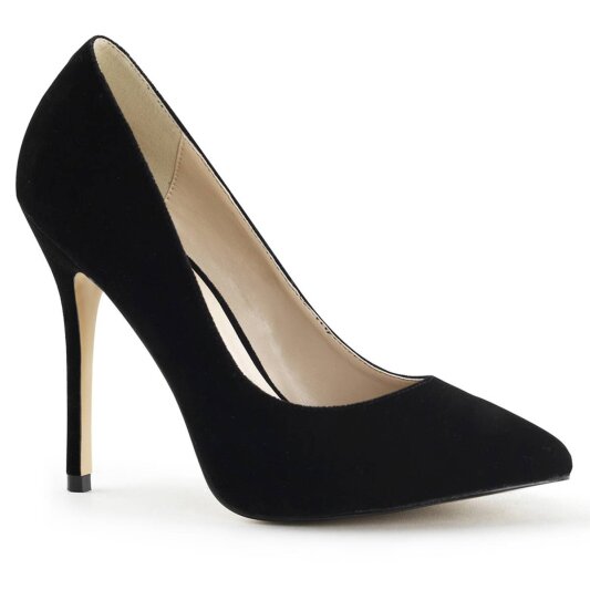 Pleaser AMUSE-20 Pumps Samt Schwarz EU-44 / US-14
