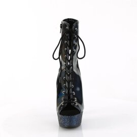 Pleaser BEJEWELED-1016-6 Plateau Stiefeletten Holo Strass...