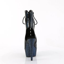 Pleaser BEJEWELED-1016-6 Plateau Stiefeletten Holo Strass Schwarz EU-35 / US-5