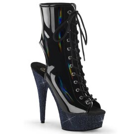 Pleaser BEJEWELED-1016-6 Plateau Stiefeletten Holo Strass...