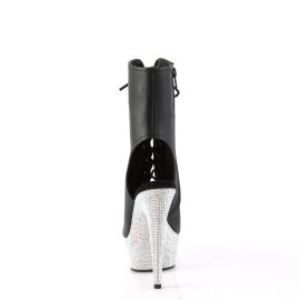 Pleaser BEJEWELED-1016-6 Plateau Stiefeletten Kunstleder Strass Schwarz Silber EU-37 / US-7