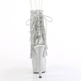 Pleaser BEJEWELED-1017RSF-7 Plateau Stiefeletten Strass Transparent Silber EU-41 / US-11