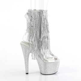Pleaser BEJEWELED-1017RSF-7 Plateau Stiefeletten Strass Transparent Silber EU-35 / US-5