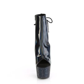 Pleaser BEJEWELED-1018DM-7 Plateau Stiefeletten Holo Strass Schwarz EU-41 / US-11