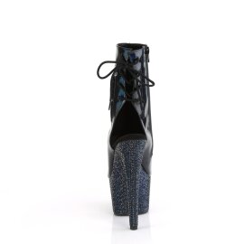 Pleaser BEJEWELED-1018DM-7 Plateau Stiefeletten Holo Strass Schwarz EU-41 / US-11