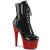 Pleaser BEJEWELED-1020-7 Plateau Stiefeletten Holo Strass Schwarz Rot EU-35 / US-5