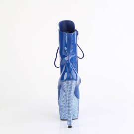 Pleaser BEJEWELED-1020-7 Plateau Stiefeletten Holo Strass Blau EU-37 / US-7