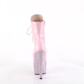 Pleaser BEJEWELED-1020-7 Plateau Stiefeletten Holo Strass Rosa EU-40 / US-10