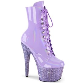 Pleaser BEJEWELED-1020-7 Plateau Stiefeletten Holo Strass...