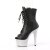 Pleaser BEJEWELED-1021-7 Plateau Stiefeletten Kunstleder Strass Schwarz Silber EU-41 / US-11