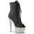 Pleaser BEJEWELED-1021-7 Plateau Stiefeletten Kunstleder Strass Schwarz Silber EU-39 / US-9