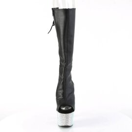 Pleaser BEJEWELED-2018-7 Plateau Stiefeletten Kunstleder Strass Schwarz EU-41 / US-11