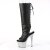 Pleaser BEJEWELED-2018-7 Plateau Stiefeletten Kunstleder Strass Schwarz EU-41 / US-11