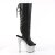 Pleaser BEJEWELED-2018-7 Plateau Stiefeletten Kunstleder Strass Schwarz EU-41 / US-11