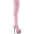 Pleaser BEJEWELED-3000-7 Plateau Overknee Stiefel Holo Strass Rosa EU-35 / US-5