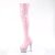 Pleaser BEJEWELED-3000-7 Plateau Overknee Stiefel Holo Strass Rosa EU-35 / US-5