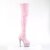 Pleaser BEJEWELED-3000-7 Plateau Overknee Stiefel Holo Strass Rosa EU-35 / US-5
