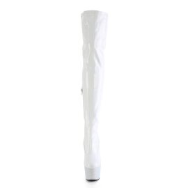 Pleaser BEJEWELED-3000-7 Plateau Overknee Stiefel Holo...