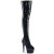 Pleaser BEJEWELED-3011-7 Plateau Overknee Stiefel Holo Strass Schwarz EU-41 / US-11