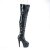 Pleaser BEJEWELED-3011-7 Plateau Overknee Stiefel Holo Strass Schwarz EU-41 / US-11