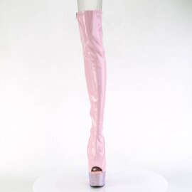 Pleaser BEJEWELED-3011-7 Plateau Overknee Stiefel Holo Strass Rosa EU-35 / US-5