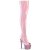 Pleaser BEJEWELED-3011-7 Plateau Overknee Stiefel Holo Strass Rosa EU-35 / US-5