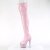 Pleaser BEJEWELED-3011-7 Plateau Overknee Stiefel Holo Strass Rosa EU-35 / US-5