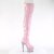 Pleaser BEJEWELED-3011-7 Plateau Overknee Stiefel Holo Strass Rosa EU-35 / US-5