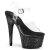 Pleaser BEJEWELED-708DM Plateau Sandaletten Strass Transparent Schwarz EU-37 / US-7