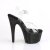 Pleaser BEJEWELED-708DM Plateau Sandaletten Strass Transparent Schwarz EU-39 / US-9