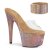 Pleaser BEJEWELED-712RS Plateau Pantoletten Strass Transparent Rose-Gold EU-35 / US-5