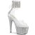 Pleaser BEJEWELED-724RS Plateau Sandaletten Strass Transparent Silber EU-35 / US-5