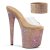 Pleaser BEJEWELED-812RS Plateau Pantoletten Strass Transparent Rose-Gold EU-35 / US-5