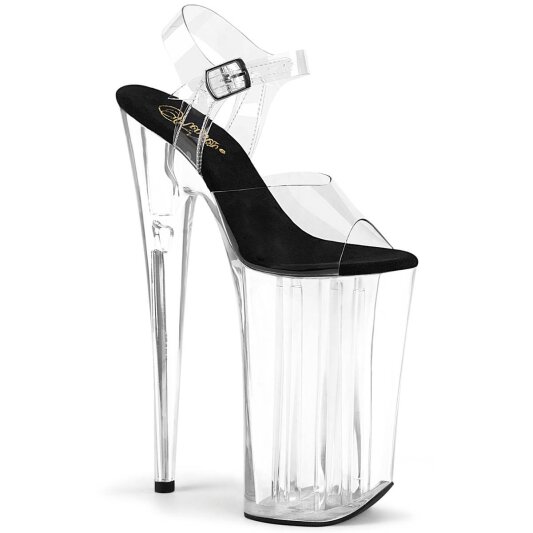 Pleaser BEYOND-008 Plateau Sandaletten Transparent Schwarz EU-37 / US-7