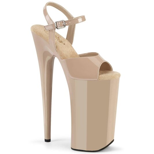 Pleaser BEYOND-009 Plateau Sandaletten Lack Beige EU-41 / US-11
