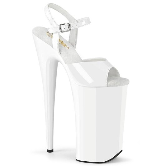 Pleaser BEYOND-009 Plateau Sandaletten Lack Weiß EU-40 / US-10