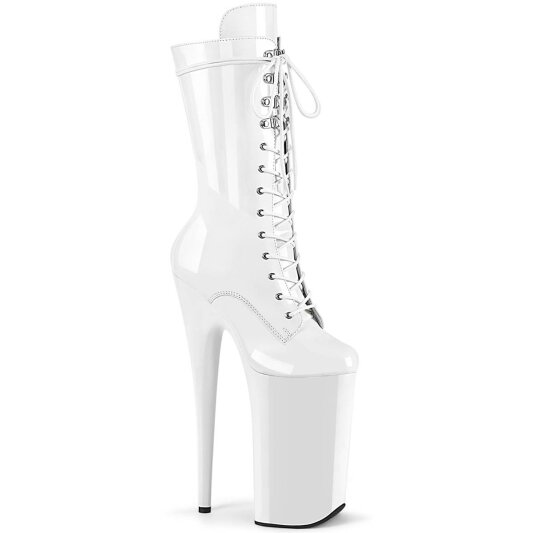 Pleaser BEYOND-1050 Plateau Stiefeletten Lack Weiß EU-36 / US-6