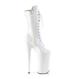 Pleaser BEYOND-1050 Plateau Stiefeletten Lack Weiß EU-37 / US-7