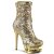 Pleaser BLONDIE-R-1009 Plateau Stiefeletten Pailetten Gold EU-35 / US-5
