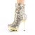 Pleaser BLONDIE-R-1009 Plateau Stiefeletten Pailetten Gold EU-35 / US-5
