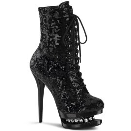 Pleaser BLONDIE-R-1020 Plateau Stiefeletten Pailetten...