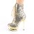 Pleaser BLONDIE-R-1020 Plateau Stiefeletten Pailetten Chrom Gold EU-37 / US-7