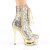 Pleaser BLONDIE-R-1020 Plateau Stiefeletten Pailetten Chrom Gold EU-37 / US-7